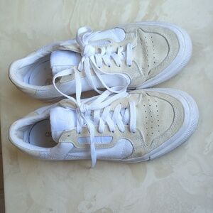 Adidas Continental Women's Sneakers White & Tan Suede, Size 8.5